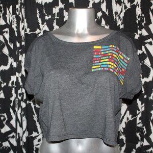 Gray Crop Top T-Shirt Size Medium